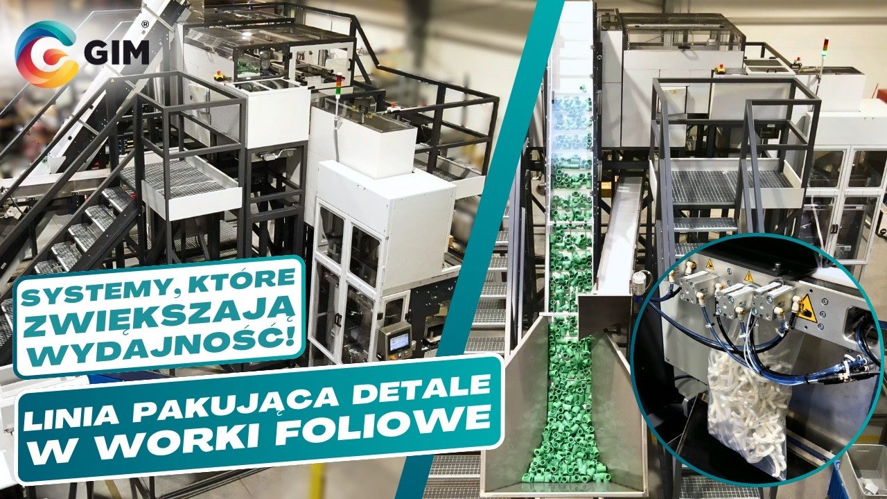 Linia pakująca detale w worki foliowe