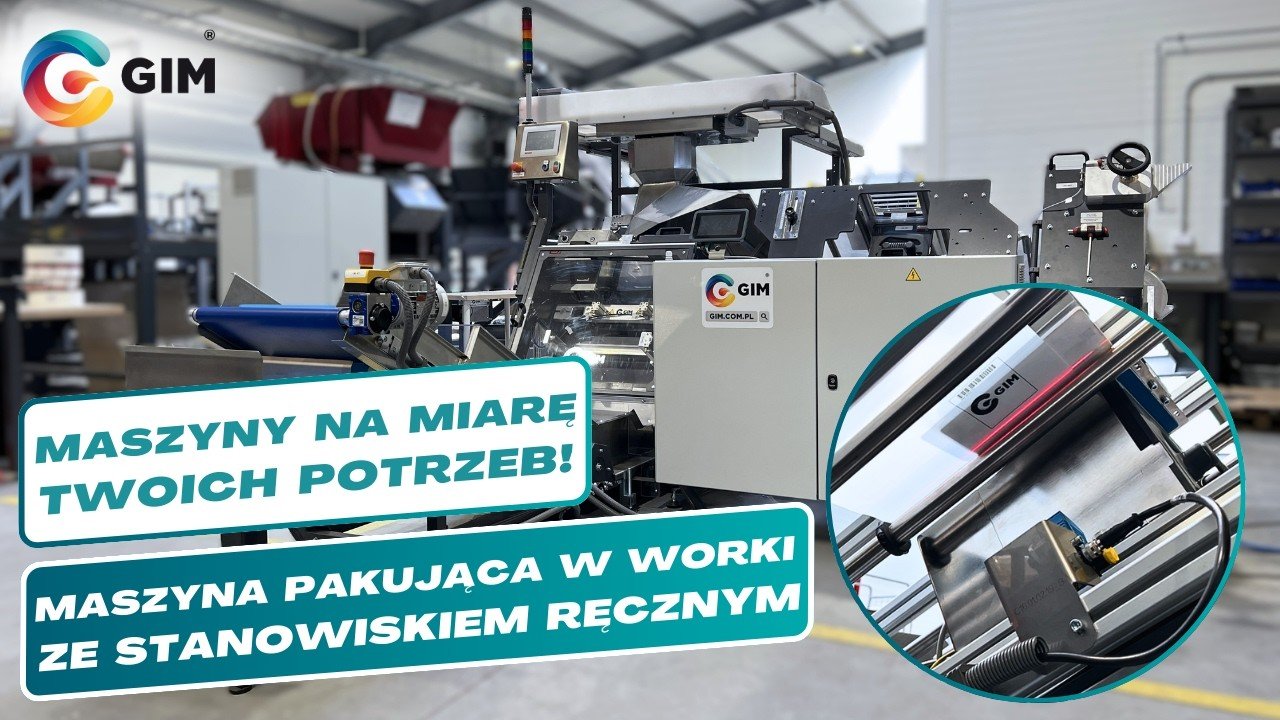 Maszyna pakująca w worki ze stanowiskiem ręcznym i czytnikiem kodów