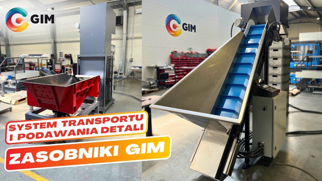 System podawania detali z podajnikiem wibracyjnym i windą detali – wkręty