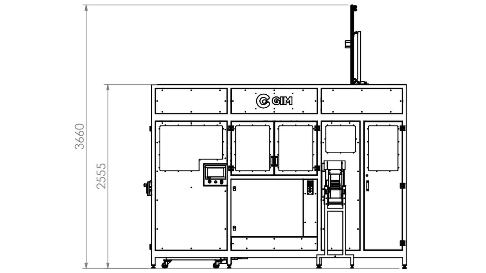 Kartoniarka automatyczna - rzut z boku Kartoniarka automatyczna - rzut z boku