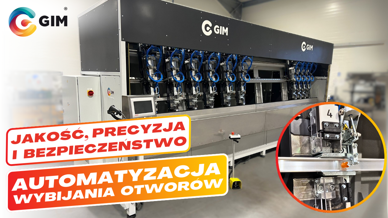Maszyna produkcyjna - automatyzacja wybijania otworów w profilach aluminiowych GIM Maszyna produkcyjna - automatyzacja wybijania otworów w profilach aluminiowych GIM