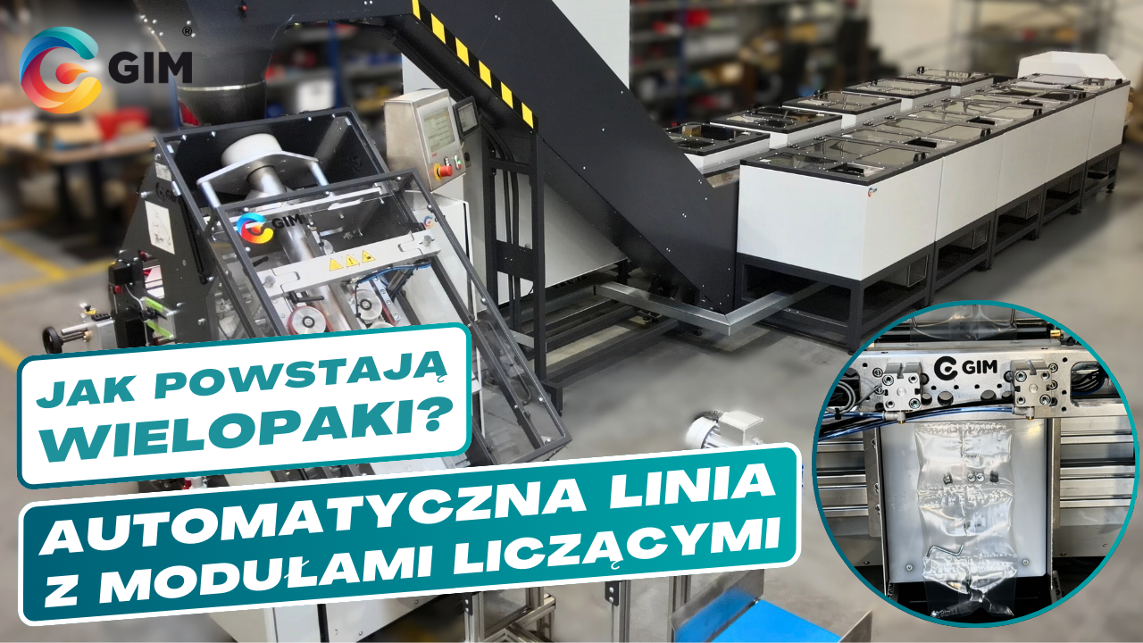 Automatyczna linia pakująca z modułami liczącymi - maszyna do produkcji wielopaków foliowych GIM
